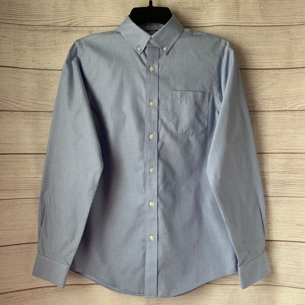 Classic Club Gold Label Youth Light Blue Button Up Dress Shirt Size 14/16